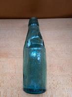 Antieke glazen knikker kogel fles blauw groen codd-neck 1900, Antiek en Kunst, Ophalen of Verzenden