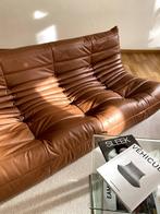 Ligne Roset - Togo - 3-zitter Bank/Sofa - Cognac Bruin Leer, 150 tot 200 cm, Driepersoons, Leer, Zo goed als nieuw