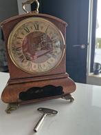 Antiek Juba Tafelklokje Hout - Inclusief Opwindsleutel, Ophalen of Verzenden