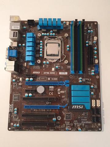 Msi Z77A-G43 Socket 1155 Moederbord + I5-3570K + 4GB RAM beschikbaar voor biedingen