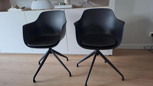Nola-Puk draaibare eetkamerstoel, Huis en Inrichting, Stoelen, Gebruikt, Twee, Kunststof, Zwart, Ophalen