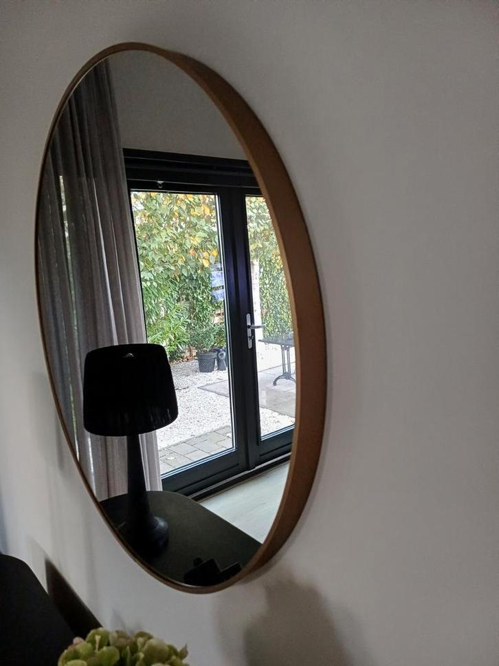 Ronde Spiegel  80 cm mat alu brons Art collection, Huis en Inrichting, Woonaccessoires | Spiegels, Nieuw, 75 tot 100 cm, Minder dan 100 cm