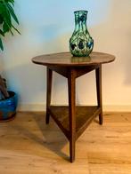 Antieke Engelse Pubtafel (Cricket Table), Ophalen, Gebruikt, 25 tot 50 cm, Eikenhout