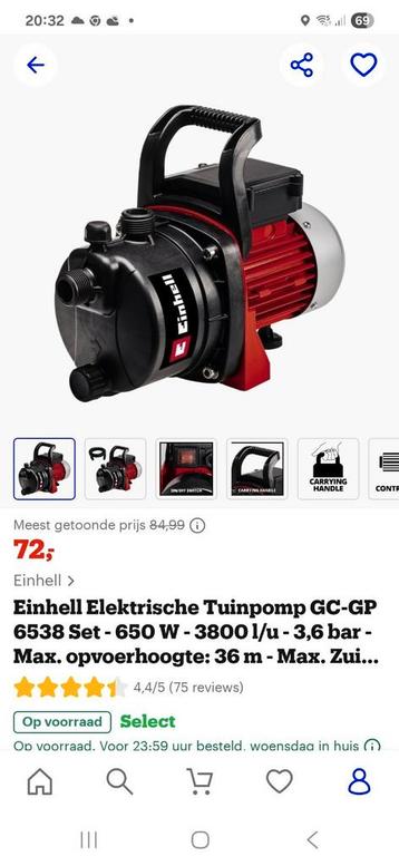 Einhell beregenings pomp met filter beschikbaar voor biedingen