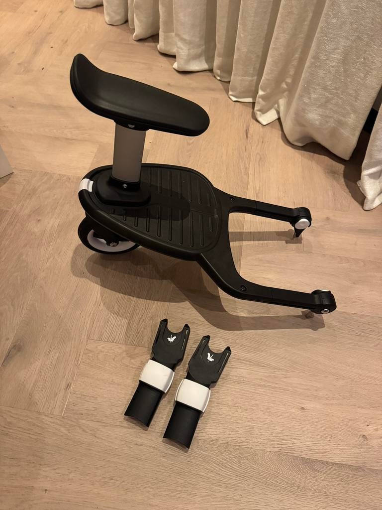 Meerijdplankje (als nieuw!) en autostoel adapters bugaboo, Kinderen en Baby's, Ophalen of Verzenden, Zo goed als nieuw, Bugaboo