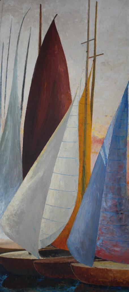 Johannes Gerardus Veel, 1925 Alkmaar, boten olieverf., Antiek en Kunst, Kunst | Schilderijen | Klassiek, Verzenden