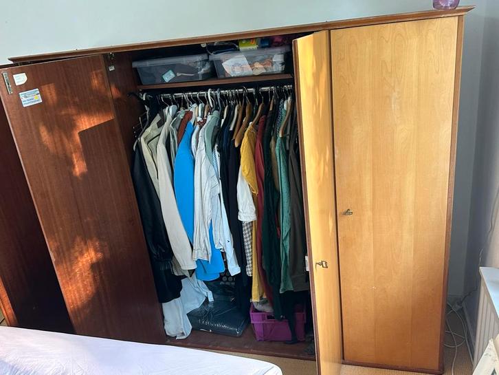 Vintage Kledingkast Jaren 50, Huis en Inrichting, Kasten | Kledingkasten, Gebruikt, 150 tot 200 cm, 150 tot 200 cm, 50 tot 75 cm