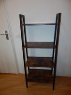 Open Bookcase / 137 cm high / Black & Wood, Ophalen, Met plank(en), 100 tot 150 cm, 50 tot 100 cm