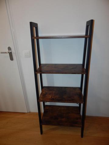 Open Bookcase / 137 cm high / Black & Wood beschikbaar voor biedingen
