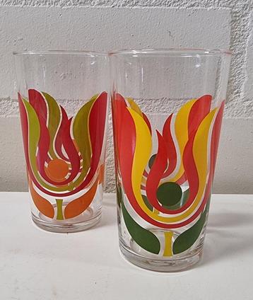 2131 vintage jaren 70 glazen limonadeglazen glas glaasjes beschikbaar voor biedingen