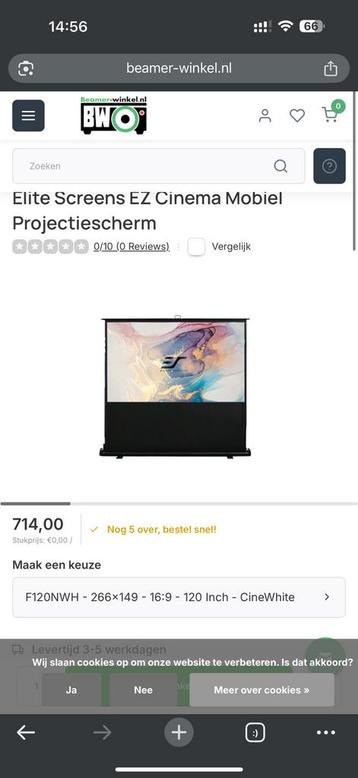 Elite Screens F120NWH 120inch thuis bioscoop beschikbaar voor biedingen