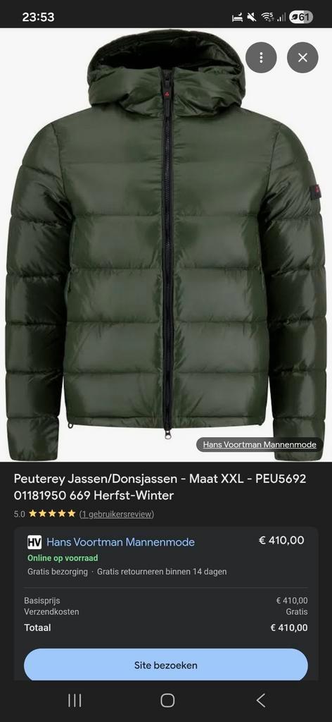 Peuterey Winterjas Maat L, Kleding | Heren, Jassen | Winter, Zo goed als nieuw, Maat 52/54 (L), Ophalen of Verzenden
