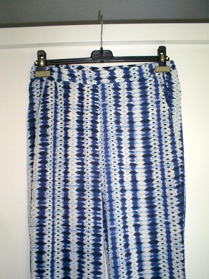 KYRA & KO palazzo broek mt. 36 mooie blauwe print, Kleding | Dames, Broeken en Pantalons, Zo goed als nieuw, Maat 36 (S), Blauw