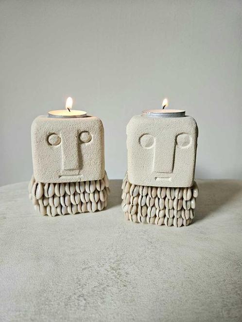 Stoneman Lampu windlicht beige uit Bali, Huis en Inrichting, Woonaccessoires | Kandelaars en Kaarsen, Nieuw, Kandelaar, Minder dan 25 cm