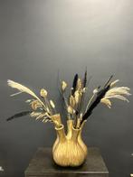 Tulpenvaas goud maat L met droogbloemen, Verzenden, Nieuw