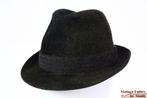 Vintage Gleufhoed Heisel donker groen haarvilt 57, Heisel, Hoed, Ophalen of Verzenden, 57 cm (M, 7⅛ inch) of minder
