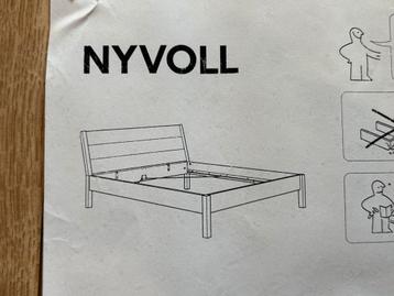 Ikea NYVOLL bed 160-200 bruin incl lattenb, 2x MALM Bedlades - afbeelding 6