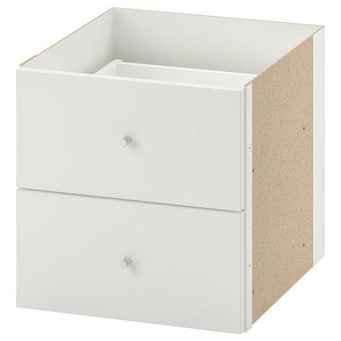Ikea kallax inzet met twee lades / inzet met deurtjes, Huis en Inrichting, Kasten | Roldeurkasten en Archiefkasten, Zo goed als nieuw