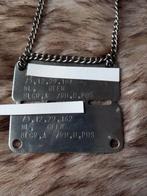 Dogtag naamplaatje bodemvondst Nederlandse soldaat, Ophalen of Verzenden, Landmacht, Nederland, Hulzen of Bodemvondsten