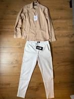 Summer chique beige linnen overhemd witte pantalon, Beige, Nieuw, Frankies, Halswijdte 39/40 (M)