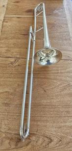 King 605 Bb Tenor Trombone silver plated, Ophalen, Zo goed als nieuw, Tenor, Met koffer
