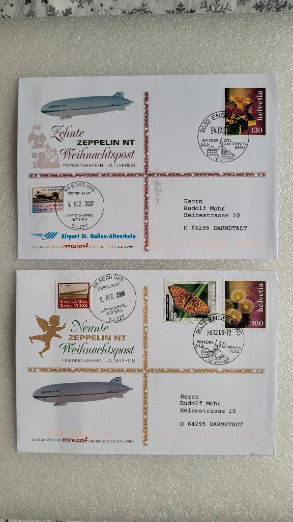 Helvetia Zeppelin Enveloppen 1, Postzegels en Munten, Brieven en Enveloppen | Buitenland, Envelop, Ophalen of Verzenden