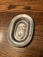 Zilvertinnen asbak ovaal, Ophalen of Verzenden