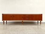 Vintage mid-century teakhouten dressoir/lowboard/tv-meubel, Huis en Inrichting, Ophalen, Gebruikt, Scandinavisch, 200 cm of meer