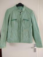 Mintgroene leren jas My Style maat 38, Maat 38/40 (M), Ophalen of Verzenden, My Style, Gedragen