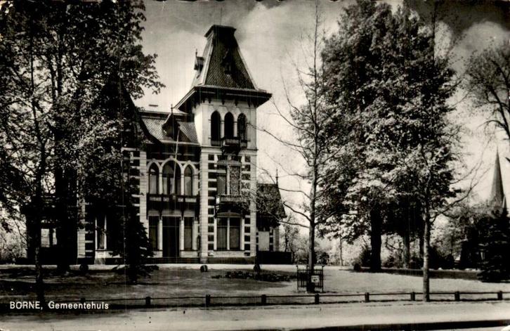 Borne - Gemeentehuis, Verzamelen, Ansichtkaarten | Nederland, Gelopen, Overijssel, 1960 tot 1980, Ophalen of Verzenden