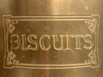 Groot jaren '60 messing winkelblik "biscuits", Verzamelen, Blikken, Verzenden, Gebruikt, Overige, Overige merken