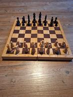 Houten schaakspel / backgammon - opvouwbaar, Ophalen of Verzenden, Zo goed als nieuw, Schaken