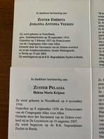 2 zusters uit Noordhoek Krijnen en Veeken, Ophalen of Verzenden, Bidprentje