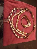 Sieradenset, ketting&armband, uniek, Sieraden, Tassen en Uiterlijk, Kettingen, Ophalen of Verzenden, Zo goed als nieuw, Overige materialen