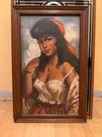 Vintage Schilderij van Torino - Zigeunervrouw, Ophalen of Verzenden