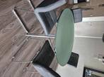 Eettafel rond glas incl. 4 stoelen, Ophalen, Rond, Zo goed als nieuw, Glas