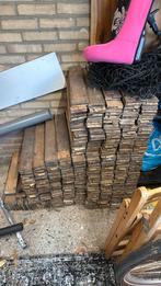 Oude massief eiken parketvloer delen 8x50x2 cm, Doe-het-zelf en Verbouw, Vloerdelen en Plavuizen, Gebruikt, 10 m² of meer, Hout