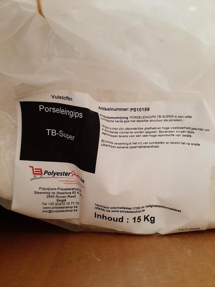 Porseleingips TB-Super - 10 kg, Hobby en Vrije tijd, Knutselen, Nieuw, Materiaal, Ophalen of Verzenden