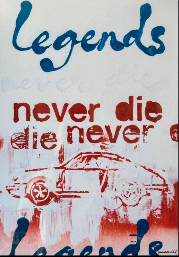 LIMITED EDITION A3 PRINT RUUD DE WILD: "LEGENDS NEVER DIE", Antiek en Kunst, Kunst | Overige Kunst, Verzenden