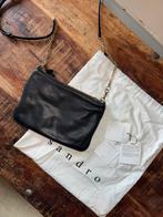 Zwarte leren Sandro tas met originele dust bag, gebruikt, Sieraden, Tassen en Uiterlijk, Tassen | Damestassen, Ophalen of Verzenden