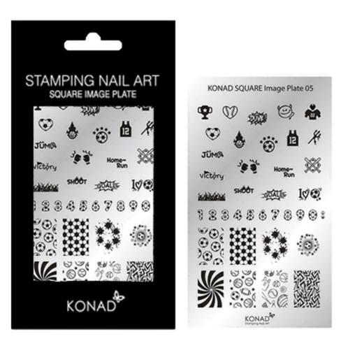 KONAD Square stempel sjablonen plaat 05 VOETBAL., Sieraden, Tassen en Uiterlijk, Uiterlijk | Cosmetica en Make-up, Nieuw, Toebehoren