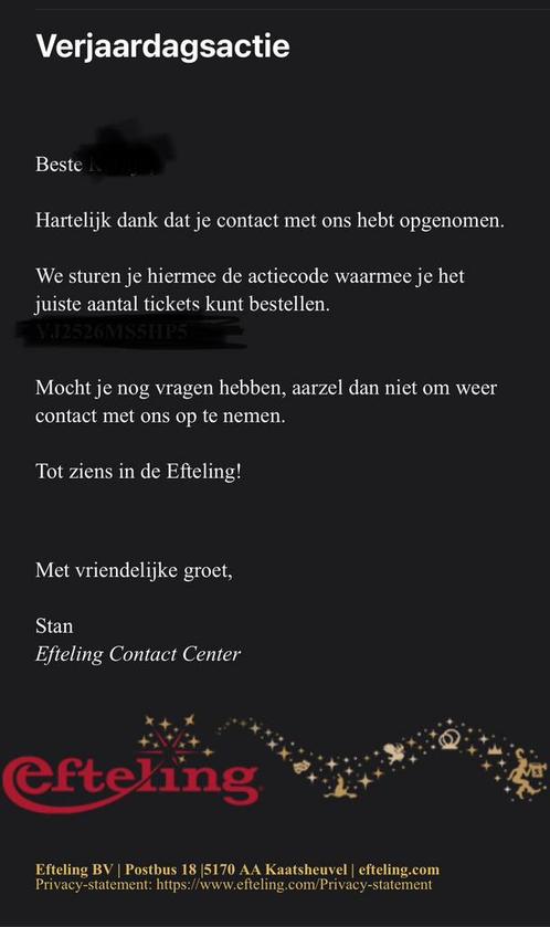 Efteling tickets voor 15 augustus, Tickets en Kaartjes, Kortingen en Cadeaubonnen, Drie personen of meer, Pretpark, Kortingsbon
