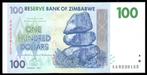 Bankbiljet - Zimbabwe 100 Dollars 2007 - UNC, Los biljet, Ophalen of Verzenden, Zimbabwe