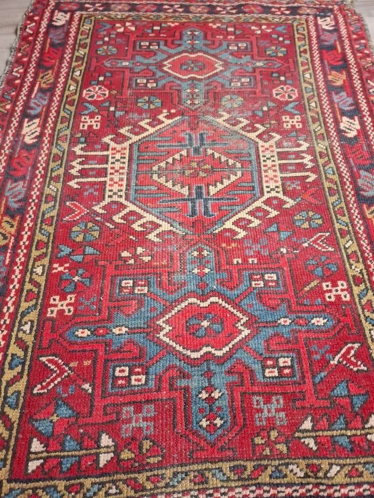 Antiek Perzische tapijt handgemaakt Heriz, Ophalen, Rechthoekig, 200 cm of meer