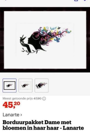 BORDUURPAKKET LANARTE LADY WITH FLOWERS IN HER HAIR beschikbaar voor biedingen
