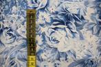 Coupon quilt 100% katoen stof - blauw wit bloemen #4013, Hobby en Vrije tijd, Stoffen en Lappen, Blauw, Nieuw, Ophalen of Verzenden