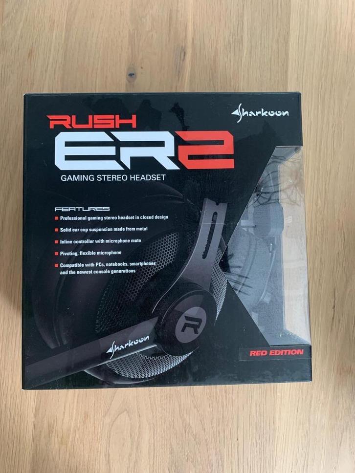 Sharkoon Rush ER2 Gaming Headset – Nieuw in verpakking, Computers en Software, Headsets, Nieuw, Over-ear, Bedraad, Gaming headset