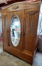 Antieke linnenkast met spiegeldeur, 100 tot 150 cm, Glas, 150 tot 200 cm, 50 tot 75 cm