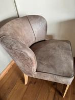 1x Bruin leer stoel  met  houten poten Rivièra Maison, Huis en Inrichting, Stoelen, Ophalen, Bruin, Riviera maison, Zo goed als nieuw
