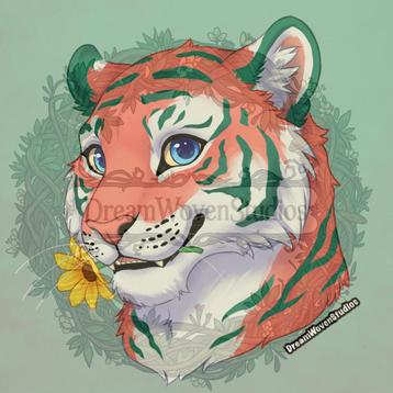 Tiger fursona adopt + custom pfp bundle beschikbaar voor biedingen